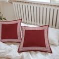 thumbnail image 6 of Dark Red Geometric Throw Pillow Covers 26x26 Inch Set of 2, White Greek Key Design Abstract Modern Art Waterproof Outdoor Pillow Covers, Decorative Cushion Pillowcases for Couch, Sofa, Bed, Patio, 6 of 9