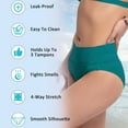 thumbnail image 5 of TEVEQ Period Swimwear Bikini Menstrual Leakproof Swim Bottoms Period Bathing Suits for Teens Girl Women's Full Coverage Bikini Bottomsswimming Physiological Underwear Swimming Shorts Army Green L, 5 of 6