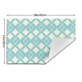 thumbnail image 3 of LNWH Blue Retro Geometric Pattern Placemats, 1 PCS Heat Resistant Washable PVC Table Mats, 18"x12", 3 of 6