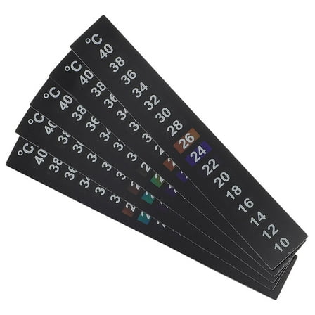 HEMOTON 5 pcs Aquarium Thermometer Stickers 10- Stick On Thermometer Strip Stickers