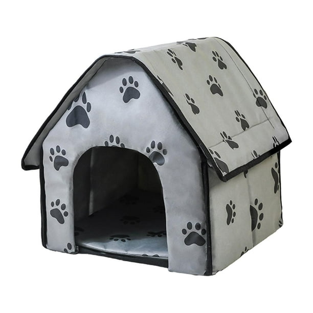 Casa para mascotas Yuyangstore antideslizante para gatitos refugio suave Casa plegable para cama de perro Gris