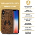 thumbnail image 7 of Case Yard Wooden Case for iPhone-X Soft TPU Silicone cover Slim Fit Shockproof Wood Protective Phone Cover for Girls Boys Men and Women Supports Wireless Charging Wolf Face Full Design, 7 of 7