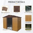 thumbnail image 6 of 8×4 FT Outdoor Metal Storage Shed with Sliding Door foundation with  Lockable Door Air Vents for  Backyard Patio Garden Lawn, 6 of 9