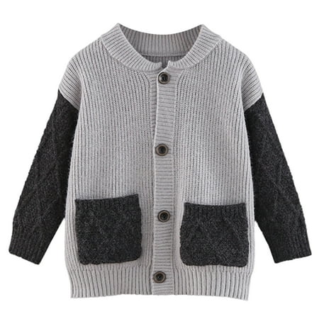 

Dadaria Toddler Sweater 2-7Y Toddler Kids Baby Girl Solid Sweater Knit Crochet Clothes Coats Cardigan Outfits Gray 120 Toddler