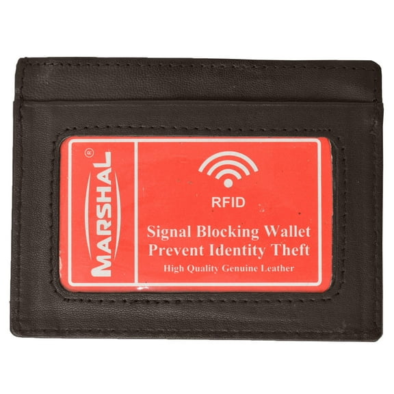 RFID Wallet Mens Slim Leather RFID Blocking Front Pocket Wallet Thin Card Holder RFID P 370 (C)
