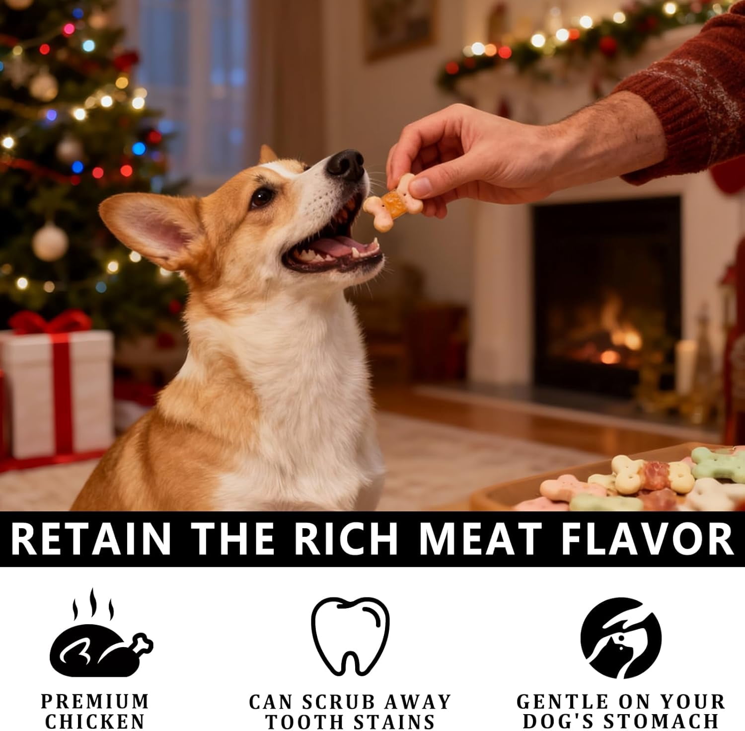Chicken Wrapped Dog Biscuits 16oz | Chicken Outer Shell with Crunchy Center | Training Treats for Small, Medium & Large Breed Dogs | Natural Dog Long Lasting Chew (16 Oz)