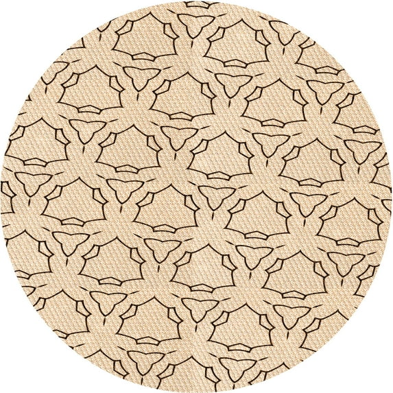 Ahgly Company Machine Washable Indoor Round Transitional Peru Brown Area Rugs, 7' Round
