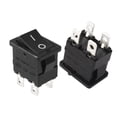 thumbnail image 1 of 5Pcs AC 12A/125V 10A/250V DPST 4P 2 Posición I/O Interruptor de palanca para barco listado por UL, 1 of 5