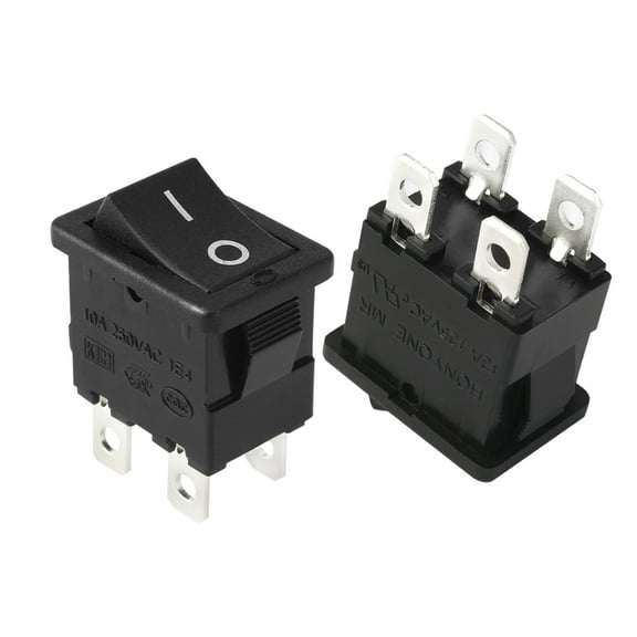 Unique Bargains AC 12A/125V 10A/250V DPST 4P 2 Position I/O Boat Rocker Switch UL Listed