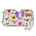 thumbnail image 2 of Picia Dog Doing Yoga Curved Windshield Sunshade Accordion Folding Style Auto Shade for Car Truck SUV Van Blocks UV Ray Sun Visor Protector -Small, 2 of 7