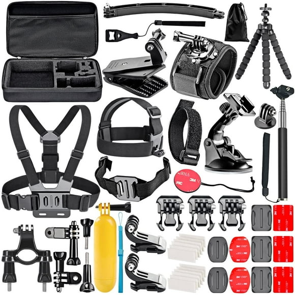 Neewer 50-In-1 Action Camera Accessory Kit Compatible with GoPro Hero 8 Max 7 6 5 4 Black GoPro 2018 Session Fusion Silver White Insta360 DJI AKASO APEMAN YI Campark SJCAM XIAOMI Action Camera