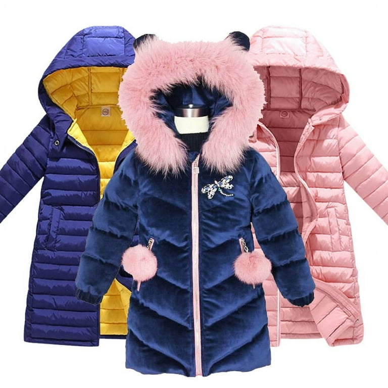 Children Down Coat Winter Teenager Thickened Hooded Cotton-padded