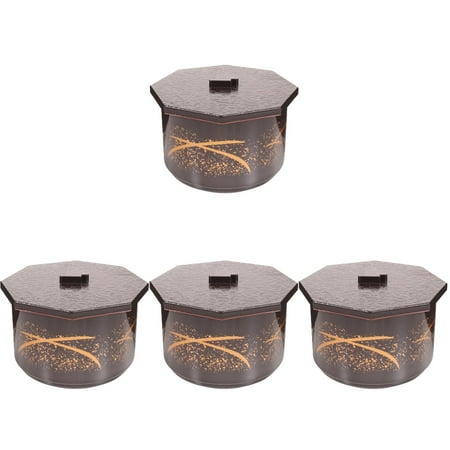 

BESTONZON 4pcs Miso Soup Bowl with Lid Japanese Soup Bowl Traditional Soup Bowl Rice Bowl Multi-use Soup Bowl