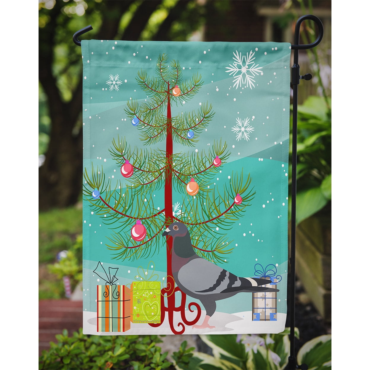 Racing Pigeon Christmas Garden Flag