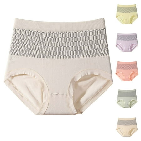 6 Pack Women Underwear Plus Size Briefs High Cut V-Waist Underwear High Waisted No Show Panties Underpants High Waist Stretch Briefs Seamless Thong Plus Size V-Waist Shorts Flash Sales for Today