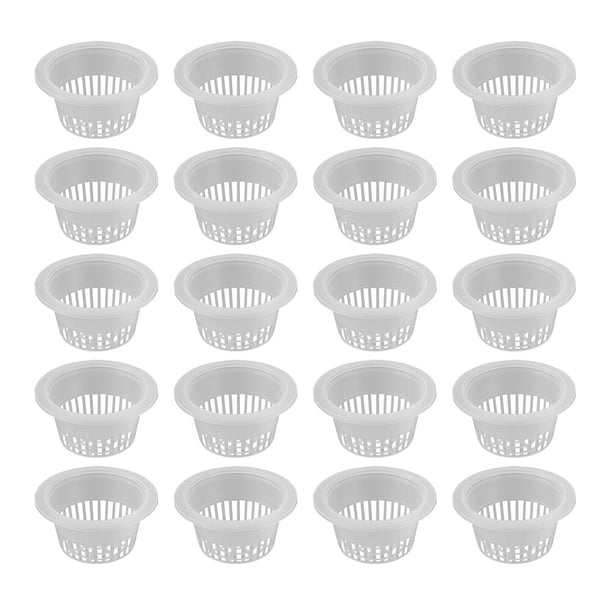 KAKOWELY 20 macetas hidropónicas de red para jardín, vasos de red de plástico con ranuras