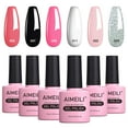 thumbnail image 1 of Set de esmaltes de uñas en gel AIMEILI French Tips 6 x 10 ml, 1 of 7