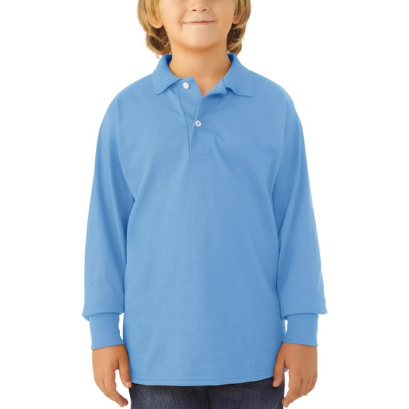 Jerzees School Uniform SpotShield Long Sleeve Polo