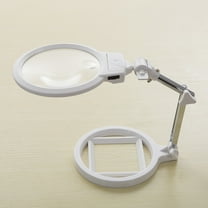 Large Magnifier Folding & Hand held Lamp Jumbo Lens - Best Hands Free Magnifying Glass for Reading and Jewelry Design etc