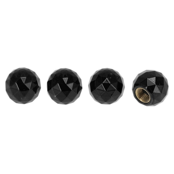 Unique Bargains 4 Pcs Tire Valve Stem Caps Decorative Shining Ball Style Tyre Valve Dust Covers 7x18mm Plastic Copper Black