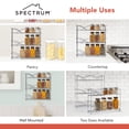 thumbnail image 5 of Spectrum Diversified Steel 3-Tier Countertop or Wall Mount Cabinet Spice Organizer Rack, Black, Classic Black, 5 of 6