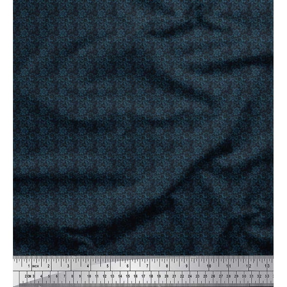 Soimoi Cotton Duck Fabric Ship Wheel Shirting Printed Fabric 1 Yard 42 Inch Wide