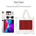 thumbnail image 3 of Cauagu Maroon Pattern Women's Plush Tote Bag,Soft Underarm Bag Ladies Fluffy Shoulder Bag Plush Handbag Women Furry Tote Bag for Autumn and Winter, 3 of 7