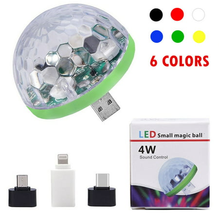 USB Party Lights Mini Disco Ball,Led Small Magic Ball Sound Control DJ Stage Light Colorful Strobe RGB Lamp For Christmas/Brithday/Wedding/Club/Karaoke Decorations,Suitable for mobile