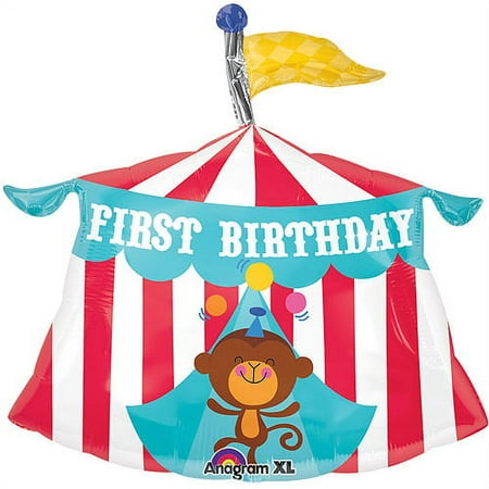 23" 1st Birthday Circus Tent Foil Balloon