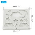 thumbnail image 2 of Uxcell Moon Star Cloud Clay Molds, 2 Pcs Silicone Miniature Clay Molds, Gray, 2 of 6