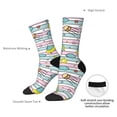thumbnail image 4 of Fotbe Space Doodle Pattern Long Socks for Men & Women – Breathable & Stretchy Compression Socks, Ideal for Running, Travel, and Everyday Wear Size 5-11, 4 of 6
