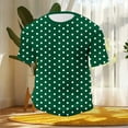 thumbnail image 5 of hlysgo Big and Tall Shorts Sleeve T Shirts for Men Comfy Crewneck Waffle Knit Shorts Casual Polka Dot Graphic Tees Summer Tops Green,Size XXXXXL, 5 of 7