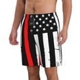 thumbnail image 2 of Naloa Firefighters USA Flag Men's Beach Shorts, Surfing shorts, Swim trunks, Quick Dry Swim Trunks for Surfing Beach Fun - X-Large, 2 of 9