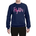 thumbnail image 2 of Wild Bobby, Fighter Breast Cancer Survivor, Breast Cancer Awareness, Unisex Crewneck Graphic Sweatshirt, Navy, Small, 2 of 4