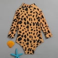 thumbnail image 5 of WAYUTE Swimsuit for Girls Toddler Kids Leopard Printed One Piece Bathing Suit Long Sleeves Sun Protection Summer Vacation, 5 of 6