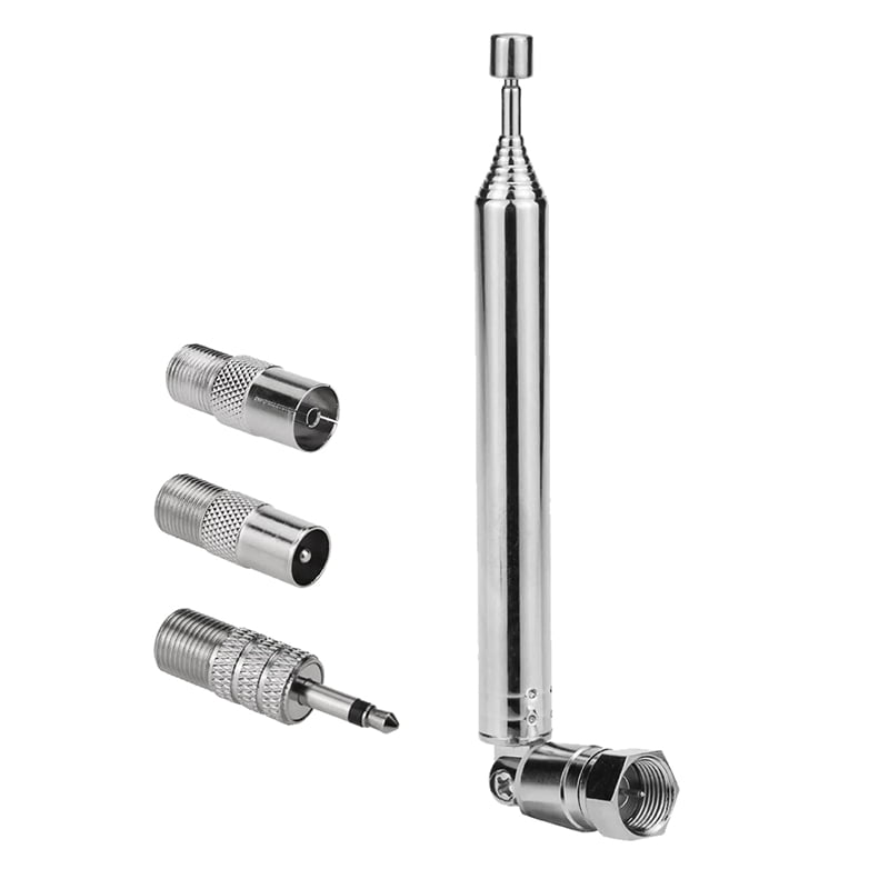FM Radio Antenna Replacement Telescopic Screw F Type Male Plug Connector Adapter for AV Stereo