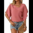 thumbnail image 3 of Blusa Informal Elegante de con Cuello en V para Mujer, 1/2, Verano 2025 Rojo Ladrillo XXL, 3 of 10