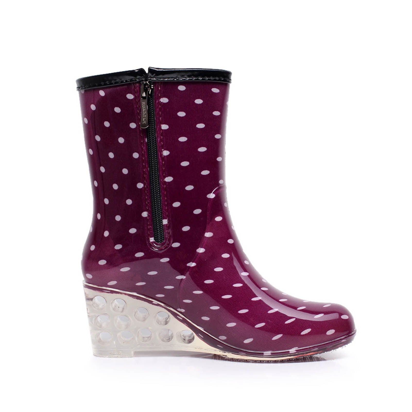 OKBOP Women's Rain Boots-Fashion Winter Walking Shoes Women Long Black Boots Warm Christmas Zipper Comfort Womens Boots Clearance