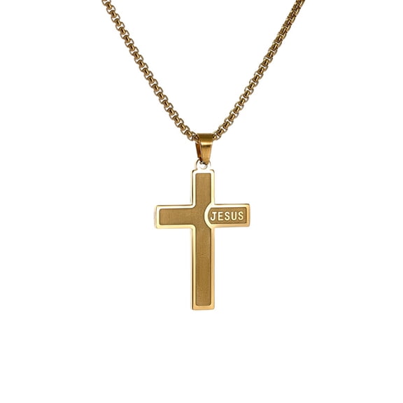 Miren Men's Stainless Steel Bible Prayer Cross Necklace, 24-Inch Chain