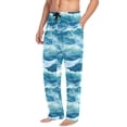 thumbnail image 2 of FORMRS Mens Pajama Pants with Pockets Soft Cotton Sleepwear Lounge Bottoms, Sizes S-2XL, Green Watercolor Ocean Waves, 2 of 7