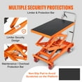 thumbnail image 5 of VEVOR Hydraulic Lift Table Cart, 770lbs Capacity 59" Lifting Height, Manual Double Scissor Lift Table with 4 Wheels and Non-slip Pad, Hydraulic Scissor Cart for Material Handling and Transportation, 5 of 9