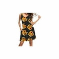 thumbnail image 2 of Robe T-Shirt Décontractée d'Été pour Femme, Sortie de Plage, Robe Débardeur Plissée Unie, G, Tournesols, 2 of 5