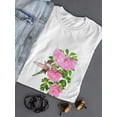 thumbnail image 3 of Cute Pink Roses And Hummingbird T-Shirt Women -Image by Shutterstock, Female XX-Large, 3 of 4