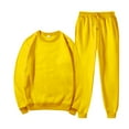 thumbnail image 5 of Wutalume Women's 2-Piece Casual Fleece Lined Set, Solid Color Hoodie and Sweatpants with Pockets, Warm Winter Loungewear,Yellow L, 5 of 6