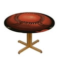 thumbnail image 3 of Baseball Sport Round Fitted Tablecloth with Elastic Edge Spring Summer Table Cover Waterproof Wipeable, 3 of 8