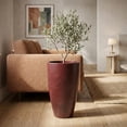 thumbnail image 4 of Ecobo 27.6-Inch Tall Eco-Friendly Round Pot Planter | Indoor/Outdoor Use, Durable, Versatile, and Lightweight | Contemporary All-Weather Design by Brazilian Artisans - Red, 4 of 5