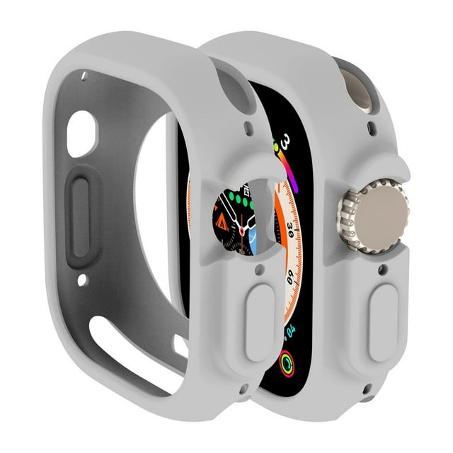 LEIXIUER Compatible with Apple Watch Ultra case 49mm All-Round Shockproof TPU Silicone Protective Cover Bumper Shock-Absorbing Scratch-Resistant Protective case for Apple Watch Ultra 49mm