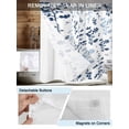 thumbnail image 5 of No Hook Shower Curtain with Snap-in Liner, Blue Botanical Waterproof Fabric Bathroom Curtains, Spring Floral Watercolor Leaf Bath Curtains & Mesh Top Window Stall 48"x72", 5 of 9
