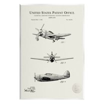Stupell Industries US Patent Airplane Diagram Graphic Art Unframed Art Print Wall Art, Design by Karl Hronek
