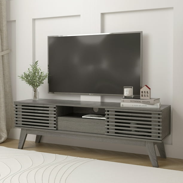 ChVans MidCentury Modern TV Stand for for 65/70 Inch TV, Wood TV